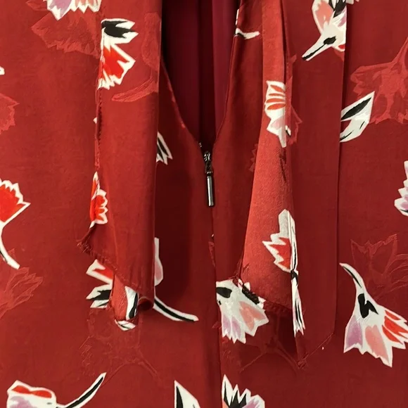 Rebecca Taylor Dress Paintbrush Floral Silk Blend Lined, Size 4 - Picture 9 of 16